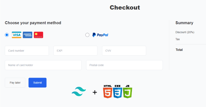 Easy Checkout Form with Tailwind CSS Example | Quick Guide