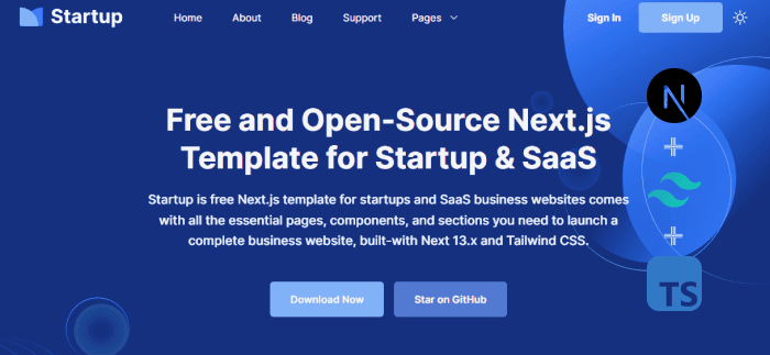 Free Tailwind CSS + Next.js Starter Template